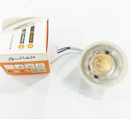 لامپ هالوژن 6 وات نمانور مدل MR16 بدون قاب
